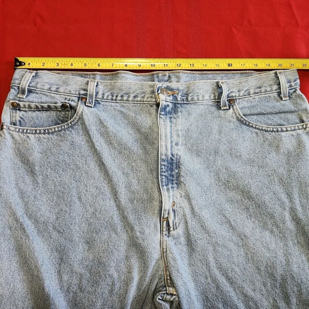 Vtg 90s Y2K Levis Orange Tab Jeans Mens 44x32 Relaxed Fit Light Wash Denim USA